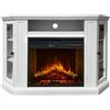 Divina Fire Camino elettrico caminetto da terra ad angolo MADISON in legno Bianco L126 x ...