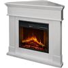 Divina Fire Camino elettrico caminetto da terra ad angolo FORD Bianco L110 x P63 x H102