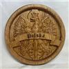 Artigianale Aquila polacca intagliata a mano con bordo decorativo e targhetta con nome Re...