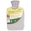 GRÜNSPECHT Borsa dell'acqua calda in gomma naturale con rivestimento biologico grigio, 100% cotone, GOTS, grande, bottiglia da letto per adulti (645-00)
