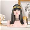 Parrucca Nera di Cleopatra, Splendido Abito a Caschetto per Cosplay di Natale E