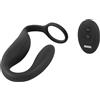 Black Velvets Anello per il pene con plug anale RC Nero 13 cm