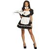 Boland - Costume da cameriera Aimée, abito, grembiule, colletto con fiocco, polsini, per donna, donna delle pulizie, professione, travestimento, festa in maschera, carnevale
