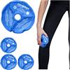 Relaxdays Fascia Ghiaccio per Ginocchio, Set da 4 Cuscinetti Termici per Terapia Caldo o Freddo, Riutilizzabile, Blu, bambù