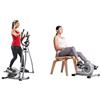 Sunny Health & Fitness Legacy Stepping Elliptical Machine, Ultra- Quiet Magnetic Belt Drive + Magnetic Under Desk Mini Exercise Cycle Bike, Dual Function Pedal Exerciser