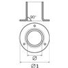 Klovoo Raccordo Base Inox T per tubo 22 o 25 mm per barca tientibene corrimano 90