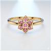 Senza marchio Anello di fidanzamento con pietre preziose zaffiro rosa Ceylon certificato na...