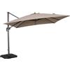 VivaGarden Ombrellone da Giardino Decentrato 3x3 mt Alluminio/Poliestere Taupe