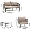 Siediti Fuori e Dentro Set Relax da Giardino in Resina Divano, 2 Poltrone, Tavolo Basso 4 Persone HOYA