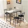 DecHome Set Tavolo da Pranzo Cucina Industriale 4 Sedie 110x55x90 Cemento/Nero