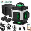 HGLINE Livella Laser Tracciatore Autolivellante 4D 16 linee con Telecomando e 2Batterie
