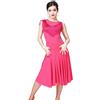 Donna Latino Vestito da Danza Salsa Tango Ballo Swing Pizzo Nappa Rumba Practice