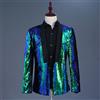 Giacca Suit Blazer Reversibile Due Toni In Paillettes Glitterato Elegante