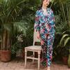 Donna Giapponese Finta Seta Pigiama Yukata Kimono Accappatoio Camicia da Notte