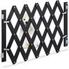 Relaxdays Cancelletto di Sicurezza per Cani, Recinzione Allungabile Fino a 108,5 cm, Alto 47,5-60 cm, in bambù, Nero
