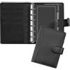 Bind - 77 T Mini Sistema Planner A7 Incl 1 Settimana = 2 Pagine Calendario, Vera Pelle Nera
