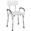 Bakaji Sedia Vasca Bagno con Braccioli Altezza Regolabile in Alluminio Sedile Doccia Sgabello Ausilio per Anziani, Piedini in gomma Antiscivolo (Sedila con braccioli)