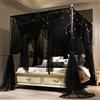 VETHIN Tenda a baldacchino a baldacchino a 4 angoli per letto da principessa, a doppio strato, accogliente, a 4 aperture, zanzariera per ragazze e adulti, accessori decorativi per camera da letto