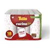 Tutto Pannocarta Asciugatutto TUTTO CUCINA STYLE, 18 Rotoli, Carta Super Assorbente e Resistente, Pulizia Rapida e Senza Sforzo, Tecnologia HI-PER, Made in Italy, 821710