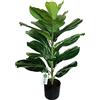 BESAMENATURE Piccolo albero di fico artificiale a foglia di violino da 76,2 cm, finto ficus lyrata, per la decorazione di casa e ufficio