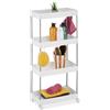 Relaxdays Mobile Salvaspazio, Scaffale su Ruote con 4 Ripiani, Carrello (t5N)