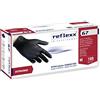 Reflexx R67, Guanti in Nitrile Neri senza Polvere Gr. 5.5, 100 Pezzi, Nero