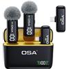 OSA Microfono Lavalier per telefono con custodia di ricarica e