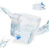 Relaxdays Taniche Pieghevoli, Set da 3, 20 Litri, Contenitore con Rubinetto, Plastica BPA Free, Trasparente Blu, Gommapiuma