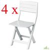 4 pz SEDIA POLTRONA RESINA PIEGHEVOLE GIARDINO RICHIUDIBILE BIANCA 40x44xh80cm