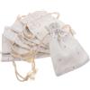 20pcs sacchetti di lino piccoli multifunzionali tela con coulisse sacchetto