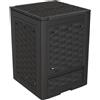 TOOMAX Composter da giardino Rattan 300L antracite, 60x60x83h cm, contenitore pe