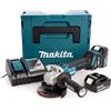 Makita DGA513RTJ smerigliatrice angolare a 2 batteria 18v 5ah regolazione giri