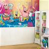 RoomMates JL1411M Spongebob Squarepants - Murale da parete rimovibile attivato dall'acqua, 3,2 x 1,8 m, 6 x 10,5 m, multicolore