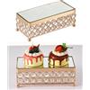 Basamento Della Torta Del metallo di Cristallo di Rettangolo Dessert Cupcake