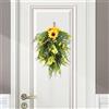 Ghirlanda floreale artificiale in giacinto di girasole, lunghezza 50 cm,