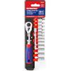 WORKPRO Set di Chiavie a Cricchetto 1/4, Chiavi a Bussola 72 Denti 14 Pezzi, con Sgancio Rapido e Barra di Estensione