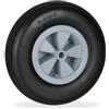Relaxdays Ruota per Carriola 3,50-6, Gomma Piena, Cerchione Plastica, Ruotino Scorta Antiforatura, 100 kg, Nero/Grigio