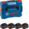 Bosch Professional 18V System Set batterie ProCORE: 4 GBA 18V 5.5Ah (incl. inserto L-BOXX per Starter set, L-BOXX)