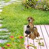 Ornamento per cucciolo di cane con lampada solare, statuetta per cane per