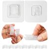 Your Day Mate Ganci Adesivi Trasparenti 8 coppi 60 x 60 mm Gancio multiuso per aderire a