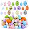 Wlicon 72 Pezzi Uova di Schiuma di Pasqua Appese Mini Uova di Pasqua in Schiuma Uovo