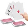 Relaxdays Carte da Gioco Giganti, Set 2 Mazzi da 54, Plastificate, Impermeabili, Giant Playing Cards, 18x13 cm, Colorate