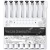 Ohuhu Pennarelli Fineliner Set di 8 Pennarelli da Disegno Ultra 8 Punte di D