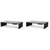 GRIFEMA GB1052-1 Rialzo per Monitor in Legno, Supporto per Monitor da Tavolo per Monitor, Laptop, Stampanti, Portata Fino a 20 kg, L420 x L233 mm x H104, Nero (Confezione da 2)