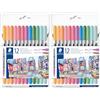 STAEDTLER Design Journey 3200 C12PA - Penne colorate a doppia punta, spessore tratto 0,5-3,0 mm, 12 colori pastello assortiti, confezione da 24