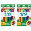 CARIOCA TITA |42795 - Matite in Resina Esagonali, Colori Assoriti, 36 Unita, multicolore (Confezione da 2)