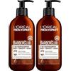 L'Oréal Paris men expert L'Oréal Men Expert Shampoo da barba XXL 3 in 1 per uomini, sapone da barba per barba, viso e capelli, cura della barba da uomo contro la forfora con olio essenziale di legno di cedro, Barber Club,