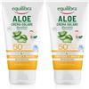 equilibra Solari, Aloe Crema Solare Bambini SPF 50+, Crema Solare Pelli Delicate a Base di Aloe Vera, Olio di Argan, Olio di Cocco, Burro di Karité e Vitamina E, Water Resistant, 150 ml