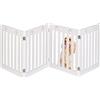 Relaxdays Cancelletto di Sicurezza per Cani e Gatti, Barriera Autoportante, Recinzione per Scale, 60 x 204 cm, Bianco