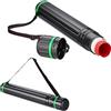 Relaxdays Tubo Portadisegni, Set da 2, Formato Max. A0, Cintura Regolabile Tappo a Vite, 64-107 cm, Plastica, Nero Verde